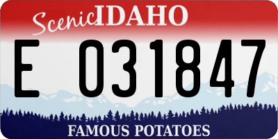 ID license plate E031847