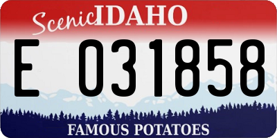 ID license plate E031858