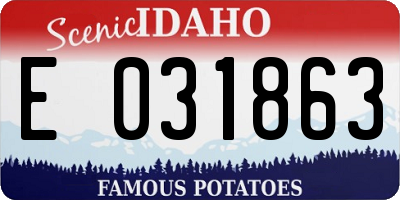 ID license plate E031863