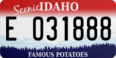 ID license plate E031888