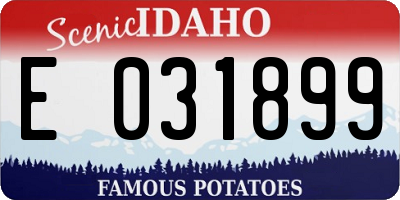 ID license plate E031899