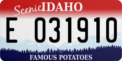 ID license plate E031910