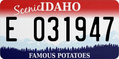 ID license plate E031947