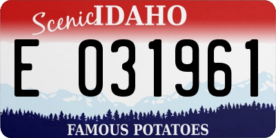 ID license plate E031961