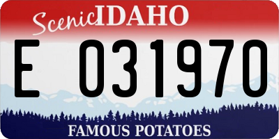 ID license plate E031970