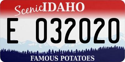 ID license plate E032020