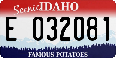 ID license plate E032081