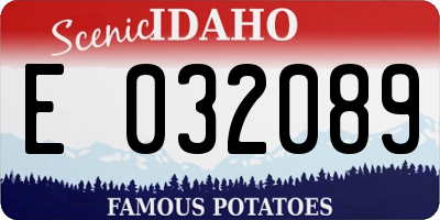 ID license plate E032089