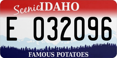 ID license plate E032096