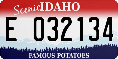 ID license plate E032134