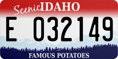 ID license plate E032149