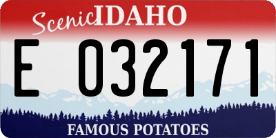ID license plate E032171