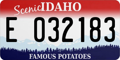 ID license plate E032183