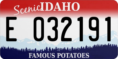 ID license plate E032191