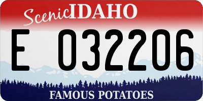 ID license plate E032206