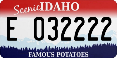 ID license plate E032222