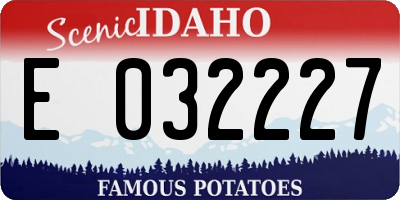 ID license plate E032227