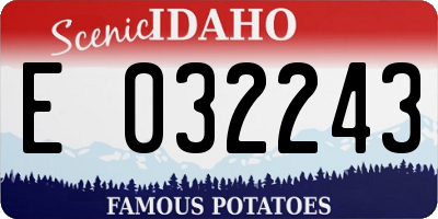 ID license plate E032243