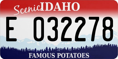 ID license plate E032278