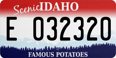 ID license plate E032320