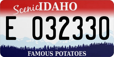 ID license plate E032330