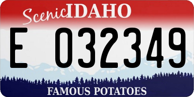 ID license plate E032349