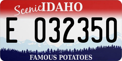ID license plate E032350