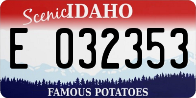 ID license plate E032353