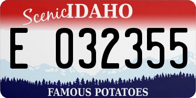 ID license plate E032355