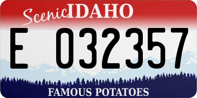 ID license plate E032357