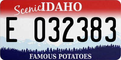 ID license plate E032383