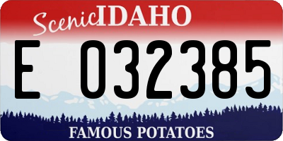 ID license plate E032385