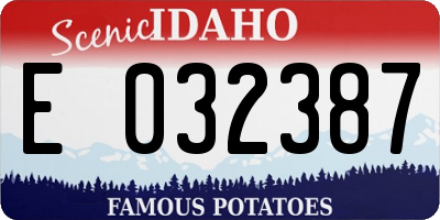 ID license plate E032387