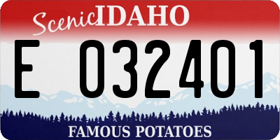 ID license plate E032401