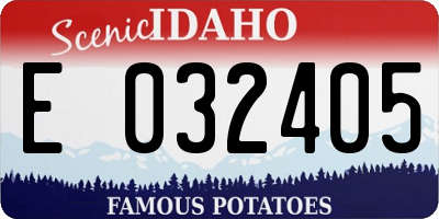 ID license plate E032405