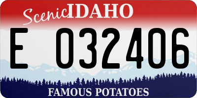 ID license plate E032406