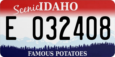 ID license plate E032408