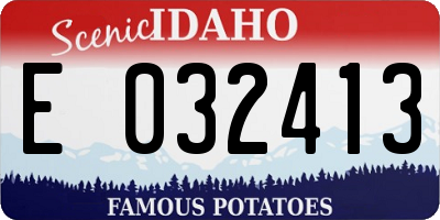 ID license plate E032413