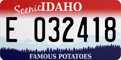 ID license plate E032418