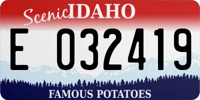 ID license plate E032419