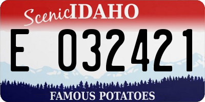ID license plate E032421