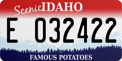 ID license plate E032422