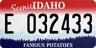 ID license plate E032433