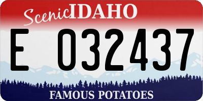 ID license plate E032437