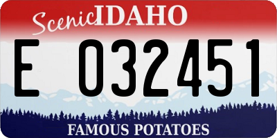 ID license plate E032451