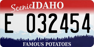 ID license plate E032454