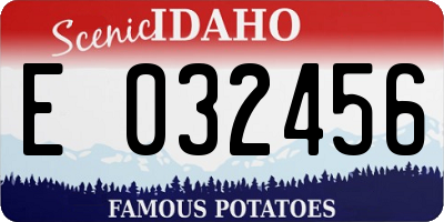ID license plate E032456