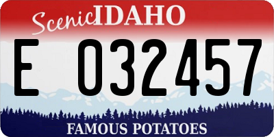 ID license plate E032457