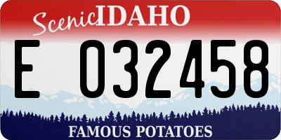 ID license plate E032458