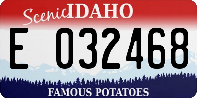 ID license plate E032468